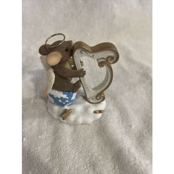 Charming Tails Harp The Herald Angel Sings Mouse Figurine Wings Halo 87/131 - Picture 6 of 9